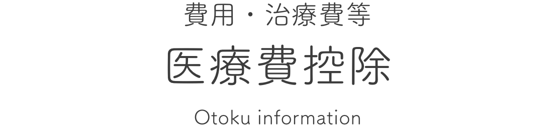 費用・治療費等 医療費控除